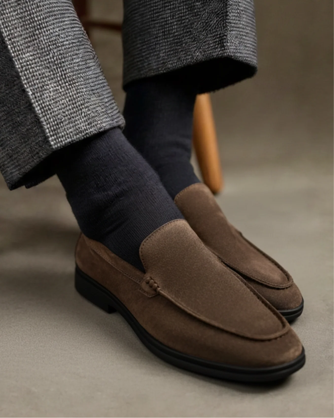 Premium Suede Loafers - Black Soles - Image 3